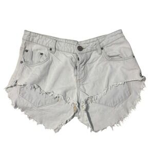 One Teaspoon Light Gray Jean Shorts